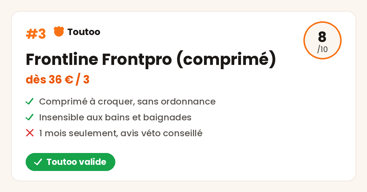 Carte Toutoo du comprimé Frontpro, note 8 sur 10, Toutoo valide