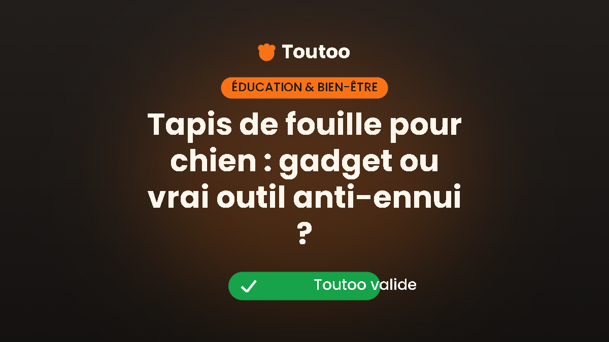 Illustration Toutoo : tapis de fouille pour chien, verdict Toutoo valide