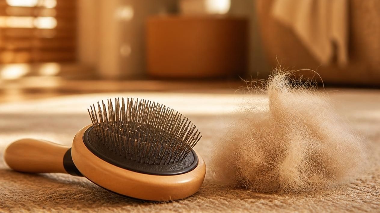 brosse et touffe de poils brosses
