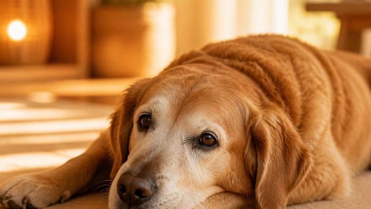 chien age au museau grisonnant